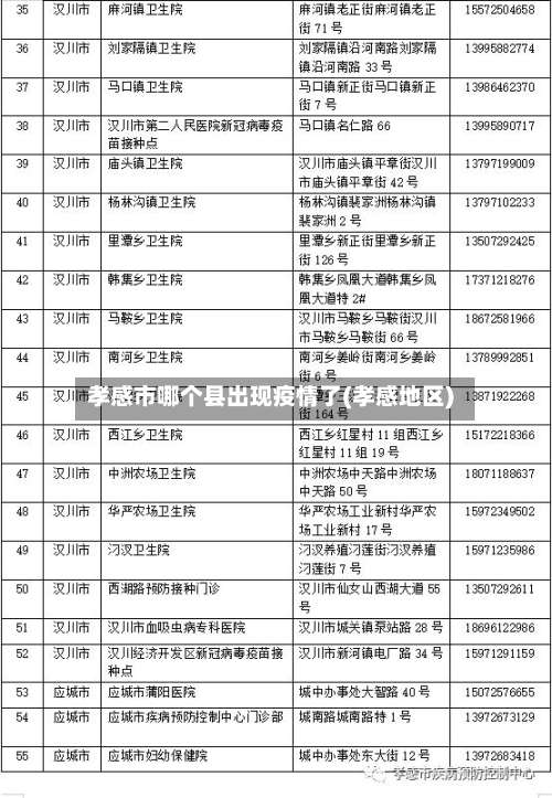 孝感市哪个县出现疫情了(孝感地区)