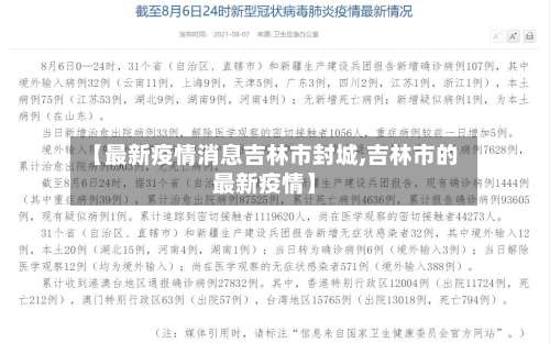 【最新疫情消息吉林市封城,吉林市的最新疫情】