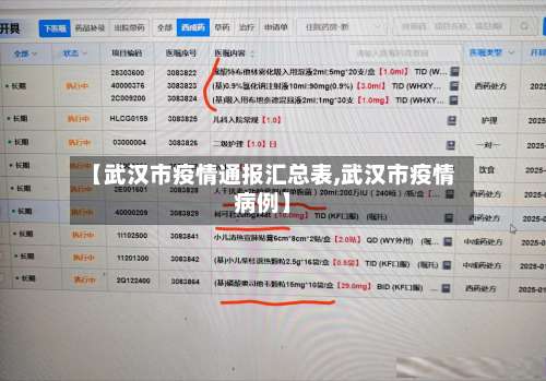【武汉市疫情通报汇总表,武汉市疫情病例】