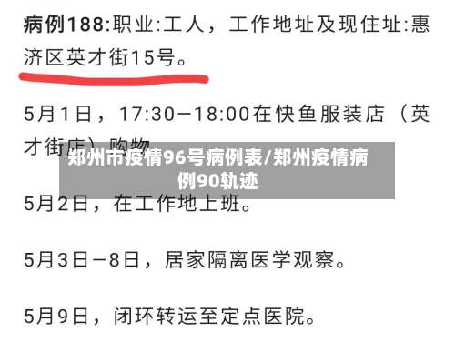 郑州市疫情96号病例表/郑州疫情病例90轨迹