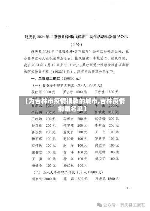 【为吉林市疫情捐款的城市,吉林疫情捐赠名单】-第2张图片