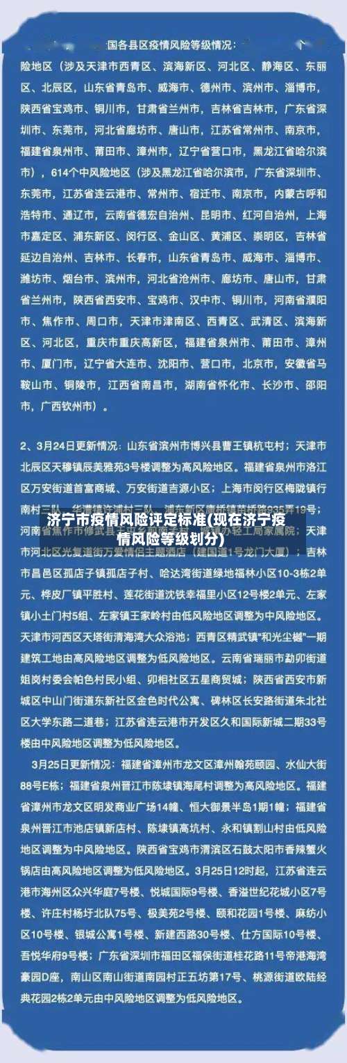 济宁市疫情风险评定标准(现在济宁疫情风险等级划分)