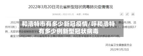 和浩特市有多少新冠疫情/呼和浩特有多少例新型冠状病毒-第3张图片