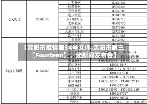【沈阳市疫情第34号文件,沈阳市第三〖Fourteen〗、场新闻发布会】