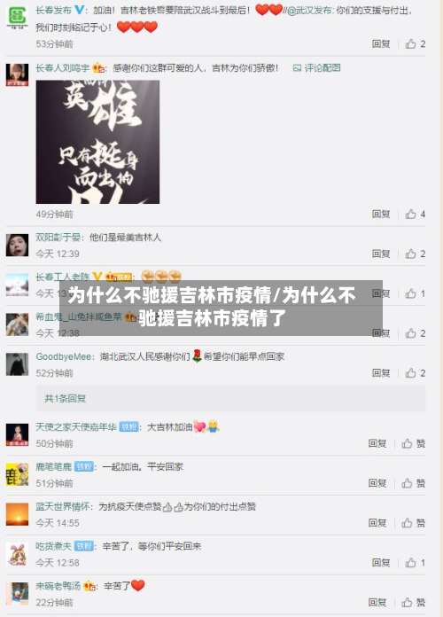 为什么不驰援吉林市疫情/为什么不驰援吉林市疫情了