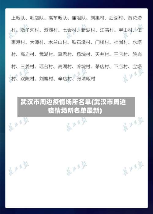 武汉市周边疫情场所名单(武汉市周边疫情场所名单最新)-第2张图片
