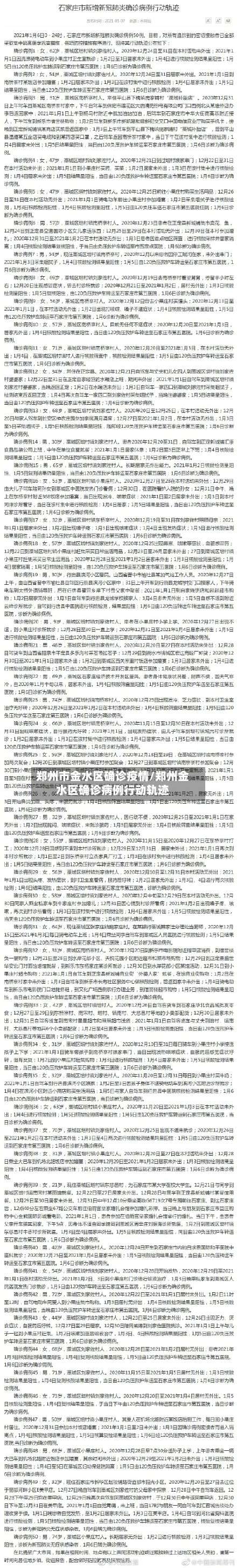 郑州市金水区确诊疫情/郑州金水区确诊病例行动轨迹