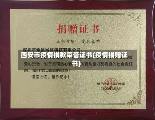 西安市疫情捐款荣誉证书(疫情捐赠证书)