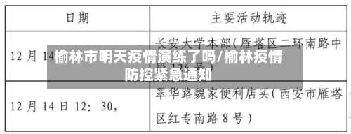 榆林市明天疫情演练了吗/榆林疫情防控紧急通知-第2张图片