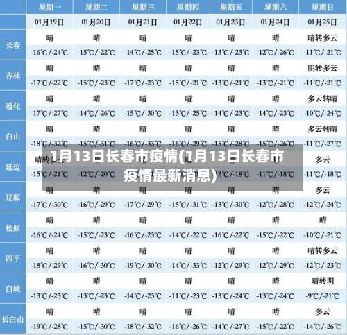 1月13日长春市疫情(1月13日长春市疫情最新消息)