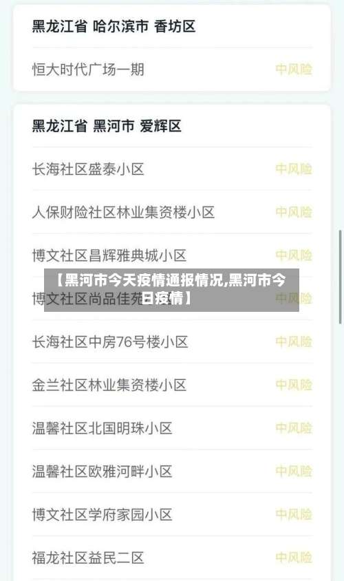 【黑河市今天疫情通报情况,黑河市今日疫情】
