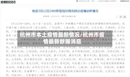 杭州市本土疫情最新情况/杭州市疫情最新数据消息
