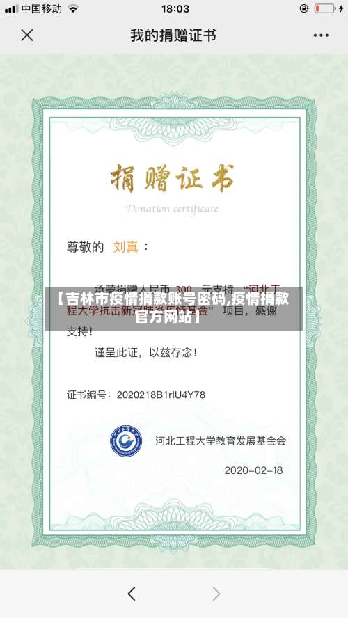 【吉林市疫情捐款账号密码,疫情捐款官方网站】
