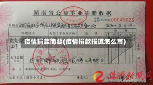 疫情捐款简要(疫情捐款报道怎么写)