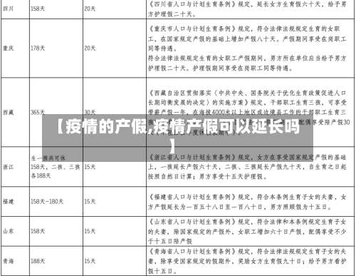 【疫情的产假,疫情产假可以延长吗】-第2张图片