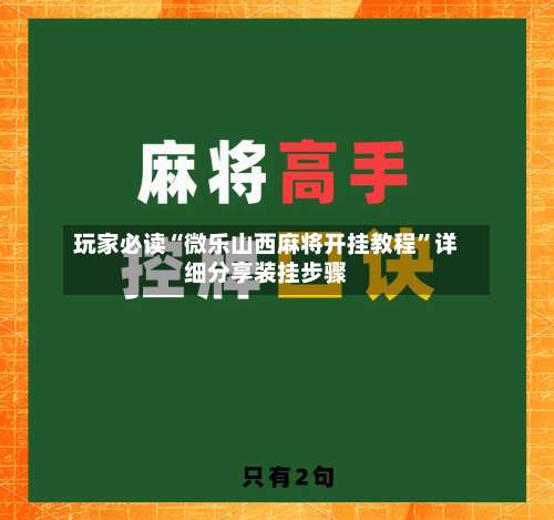 玩家必读“微乐山西麻将开挂教程	”详细分享装挂步骤-第2张图片
