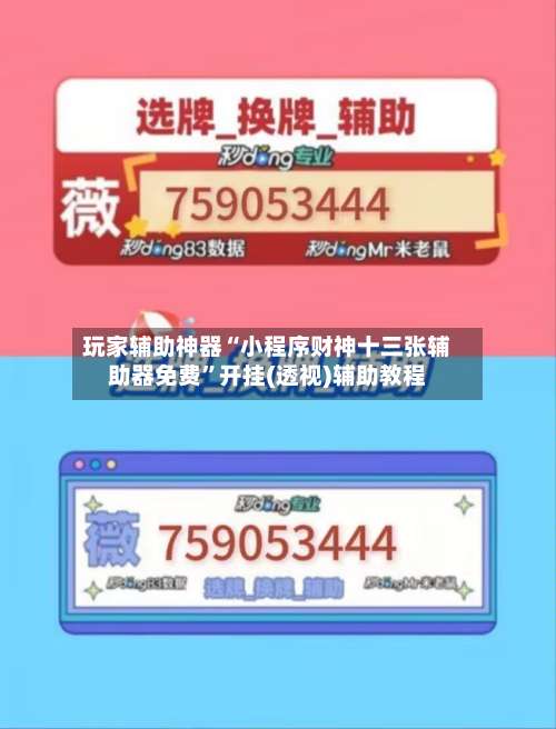 玩家辅助神器“小程序财神十三张辅助器免费”开挂(透视)辅助教程