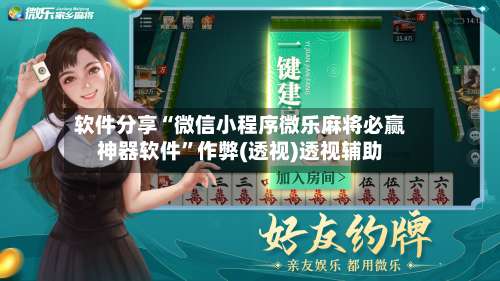 软件分享“微信小程序微乐麻将必赢神器软件”作弊(透视)透视辅助-第2张图片