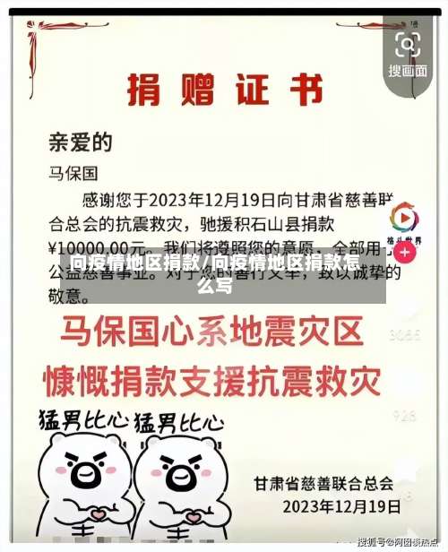 向疫情地区捐款/向疫情地区捐款怎么写