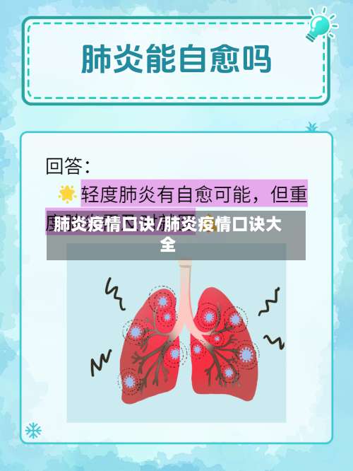 肺炎疫情口诀/肺炎疫情口诀大全