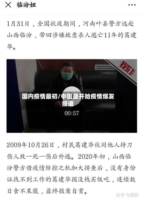 国内疫情最初/中国最开始疫情爆发报道
