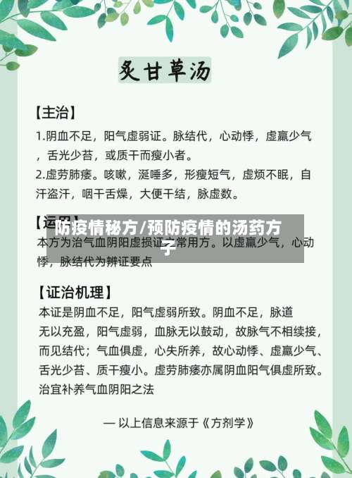 防疫情秘方/预防疫情的汤药方子-第2张图片