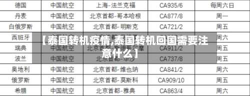 【泰国转机疫情,泰国转机回国需要注意什么】-第2张图片