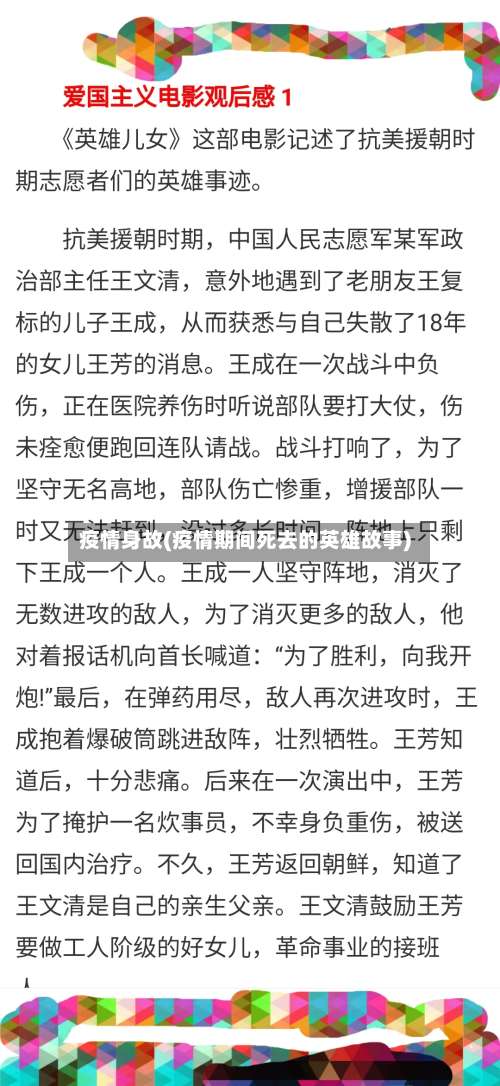 疫情身故(疫情期间死去的英雄故事)-第2张图片