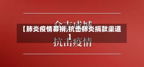 【肺炎疫情募捐,抗击肺炎捐款渠道】-第3张图片