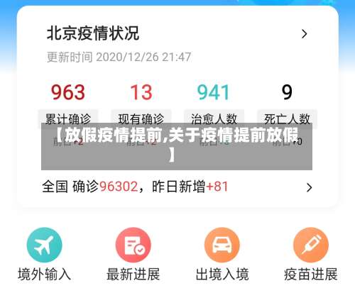 【放假疫情提前,关于疫情提前放假】