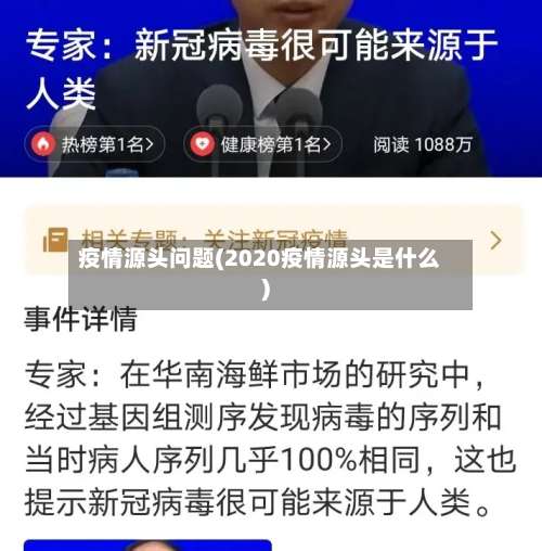 疫情源头问题(2020疫情源头是什么)